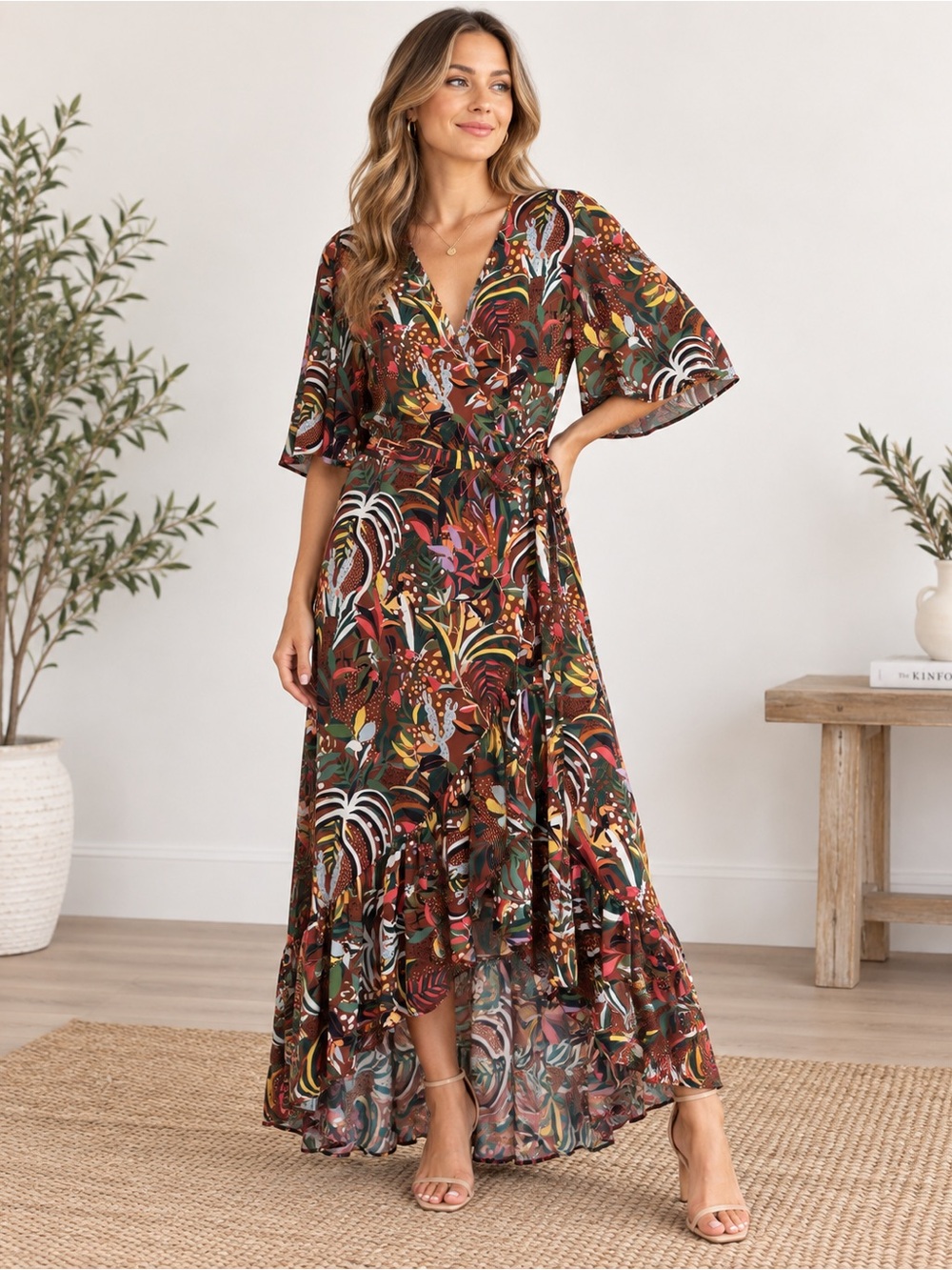 FARM Rio Fiesta Wrap Maxi Dress NWT